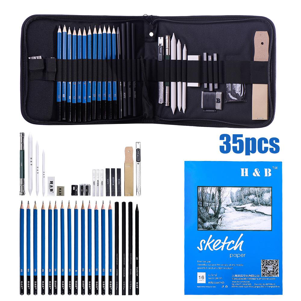 ❋41pcs Sketch Pencil Set Artist Craft Professional drawing Kit Graffiti  Portable Student Art Supplies♂