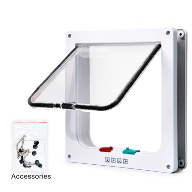 Pet Door Security Lock Dog Cat Flap Door Controllable Switch Direction