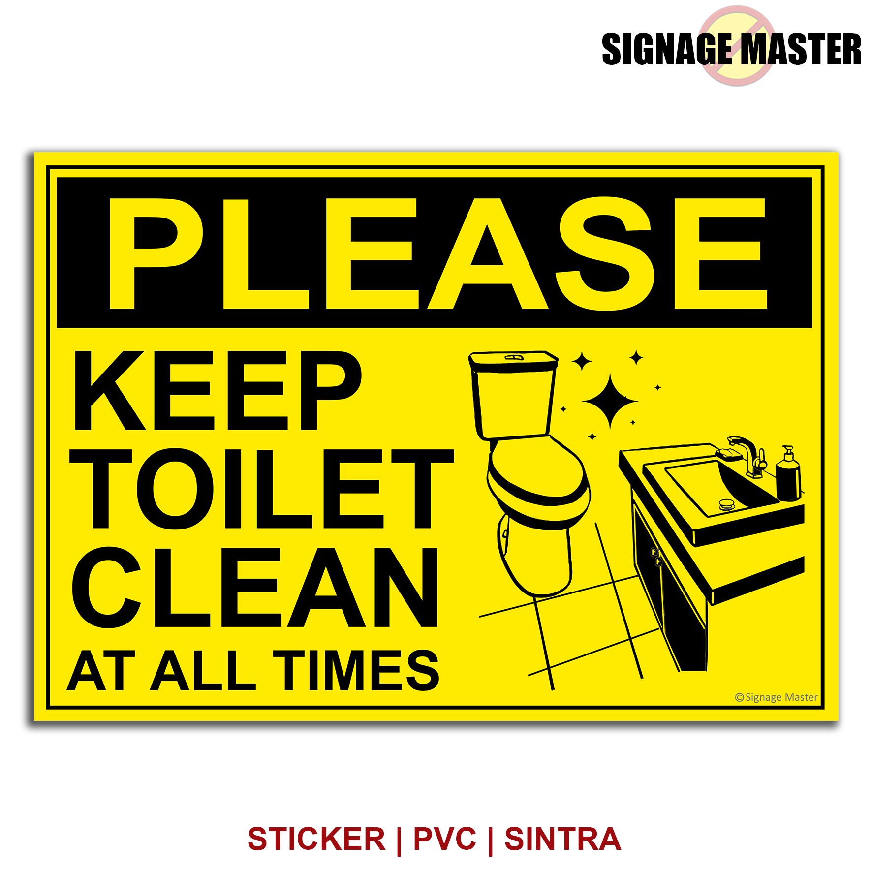 Keep Toilet Clean - Signage Sticker PVC Sintra Board - A4 Size | Lazada PH