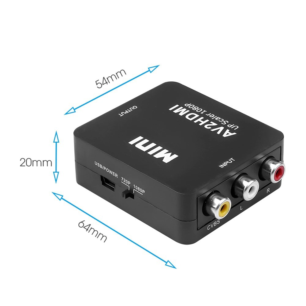 AV/RCA CVBS To HDMI Adapter 720P 1080P HD Video Converter Mini AV2HDMI ...