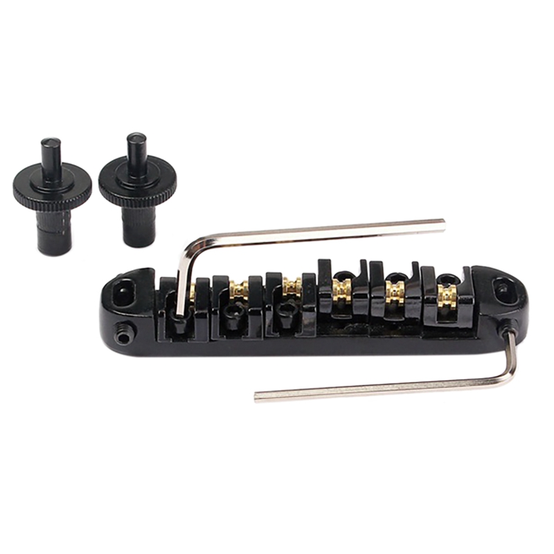 Gold 6 Strings Roller Saddle Locking Posts Guitar Bridge Posts and