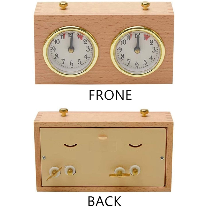 Wooden Chess Timer Tournament Competition Game Chess Clock Timer Gift Wind-Up Mechanical Accessories for Board Games