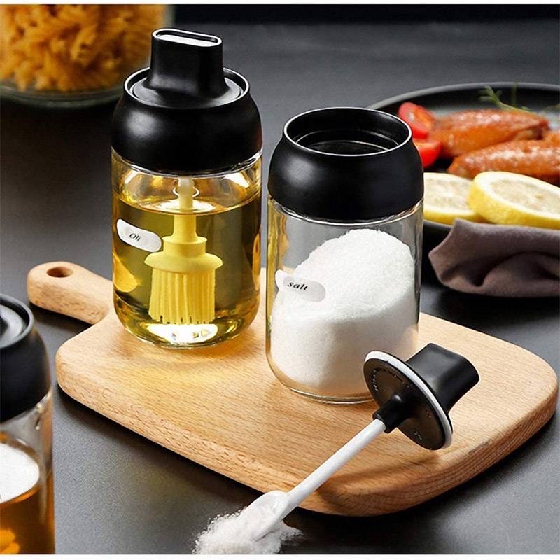 About 4g/1 Spoonful Per Portion, Seasoning Jar, Glass Seasoning Container  With Lid And Spoon, Salt & Pepper Shaker, Creative Monosodium Glutamate  Pot, Kitchen Spice Organizer