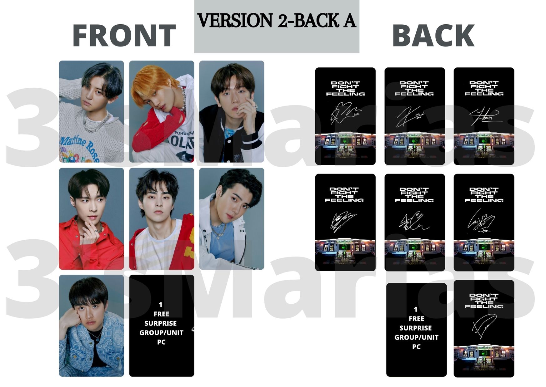 EXO DON'T FIGHT THE FEELING PHOTOCARD SET (EXO UNOFFICIAL