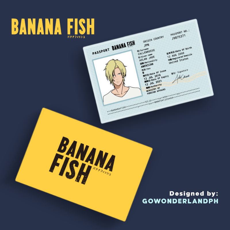b^N[FANMADE] BANANA FISH CHARACTER CARD + HOLDER (2RANDOM PHOTOCARDS