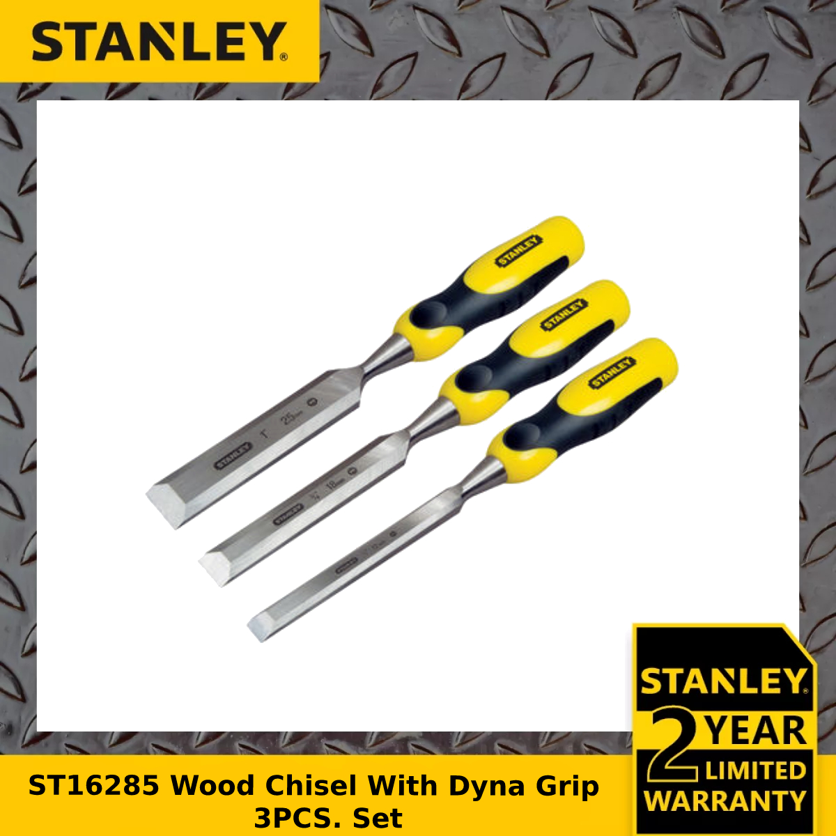 STANLEY® 16285 3Pc. Dynagrip Wood Chisel Set Hand Tools [Lifetime