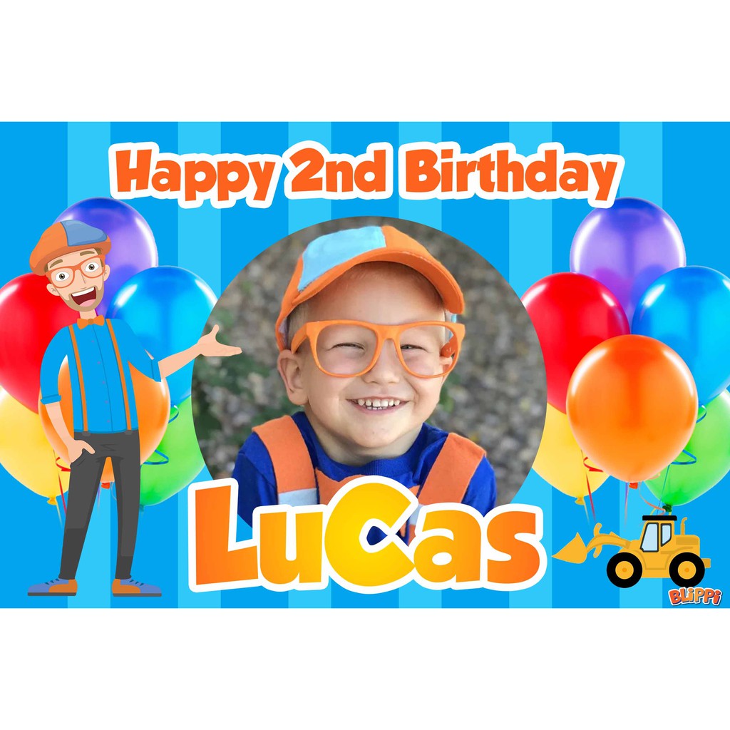 Blippi Birthday Banner - Custom Print with Name and Age and Picture ...