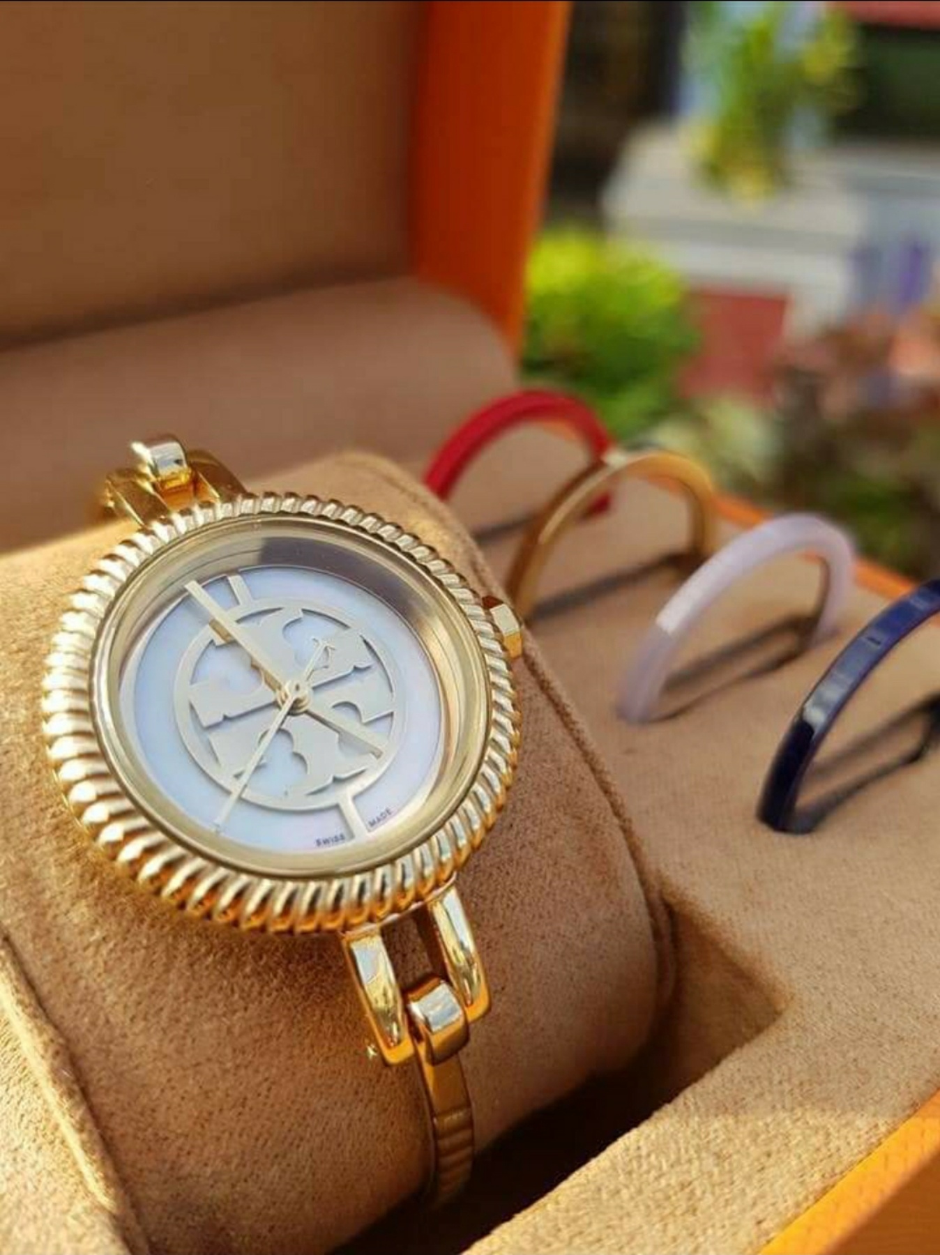 .Y . TBW4029 Stainless Steel Watch Gold Reva Bangle Watch with  Multicolor Rings Three-Hand Ladies Watch | Lazada PH