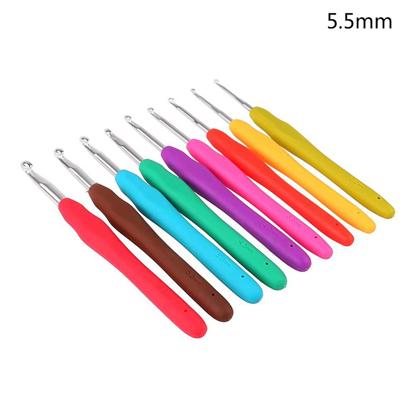 P5u7 Knit Weaving Needles Plastic Handle DIY Metal Beginner Crochet Needle Yarn New