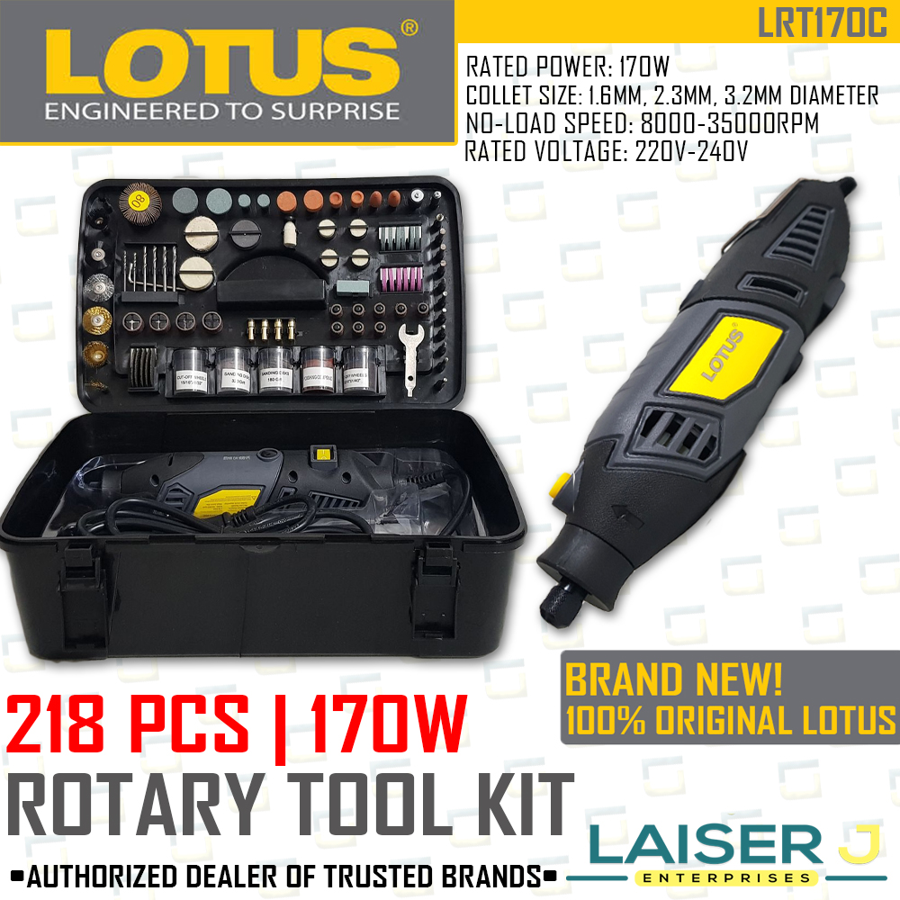 Lotus Rotary Tool Kit 170W with 218 PCS Accessories LRT170C •100