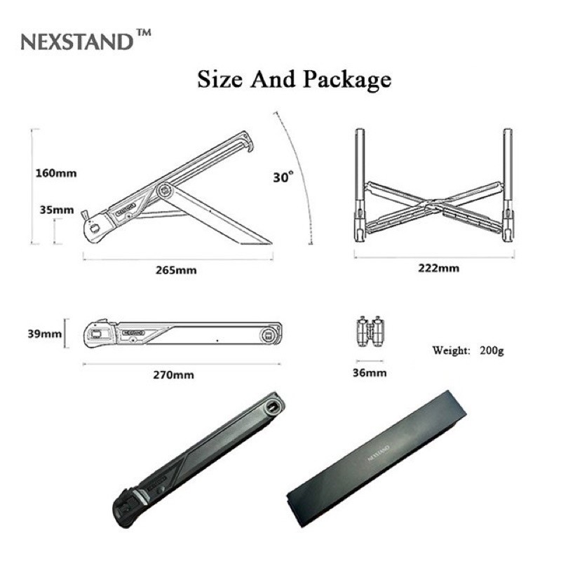 Nexstand K7 Laptop Stand Multi-functional Foldable and Portable with Double  Flapper