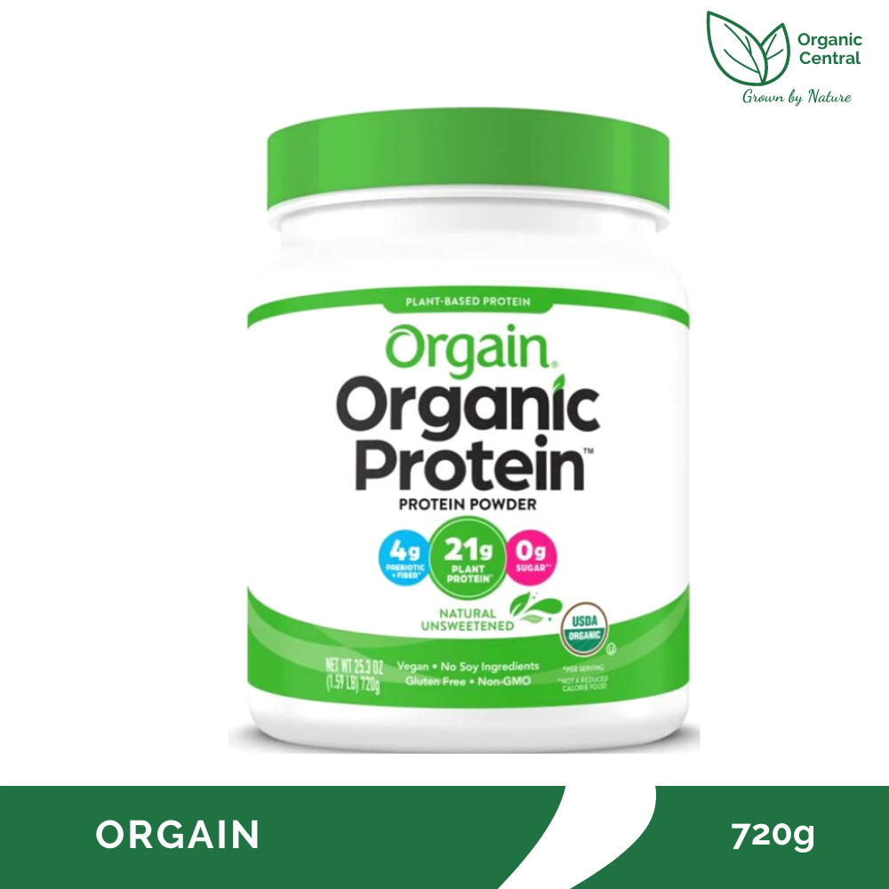 Orgain Plant-Based Organic Protein Powder Natural Unsweetened 720g ...