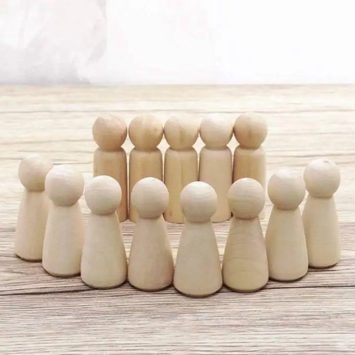 plain wooden peg dolls