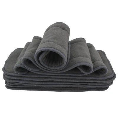 5PCS 4Layers Or 5Layers Bamboo Charcoal Inserts Pad Use With All Cloth Diapers