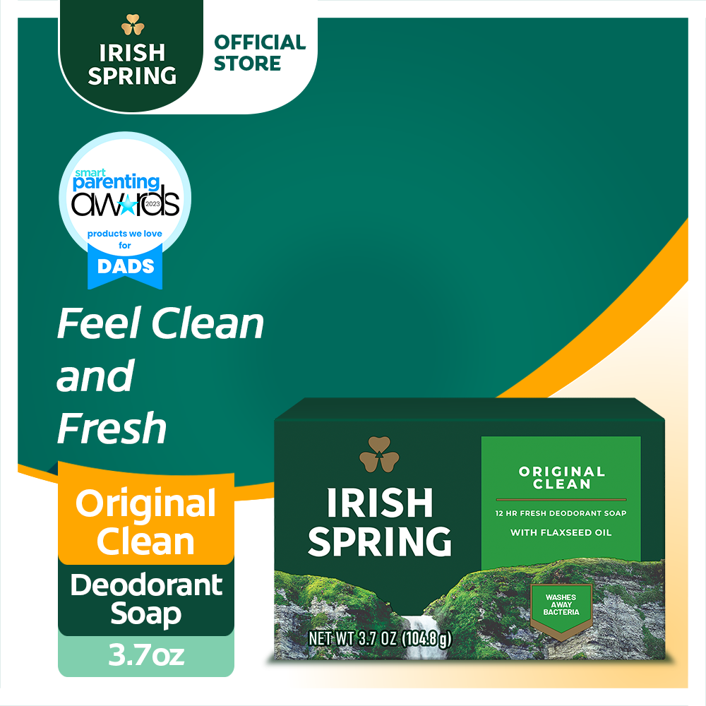 Irish Spring Original Clean Body Soap with Flaxseed Oil 12Hour