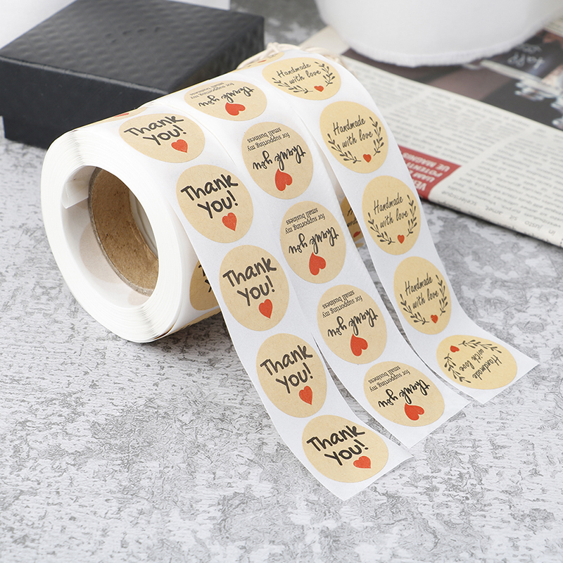 Dingdaocunz 500Pcs Thank You Stickers Seal Labels Round Paper Label ...
