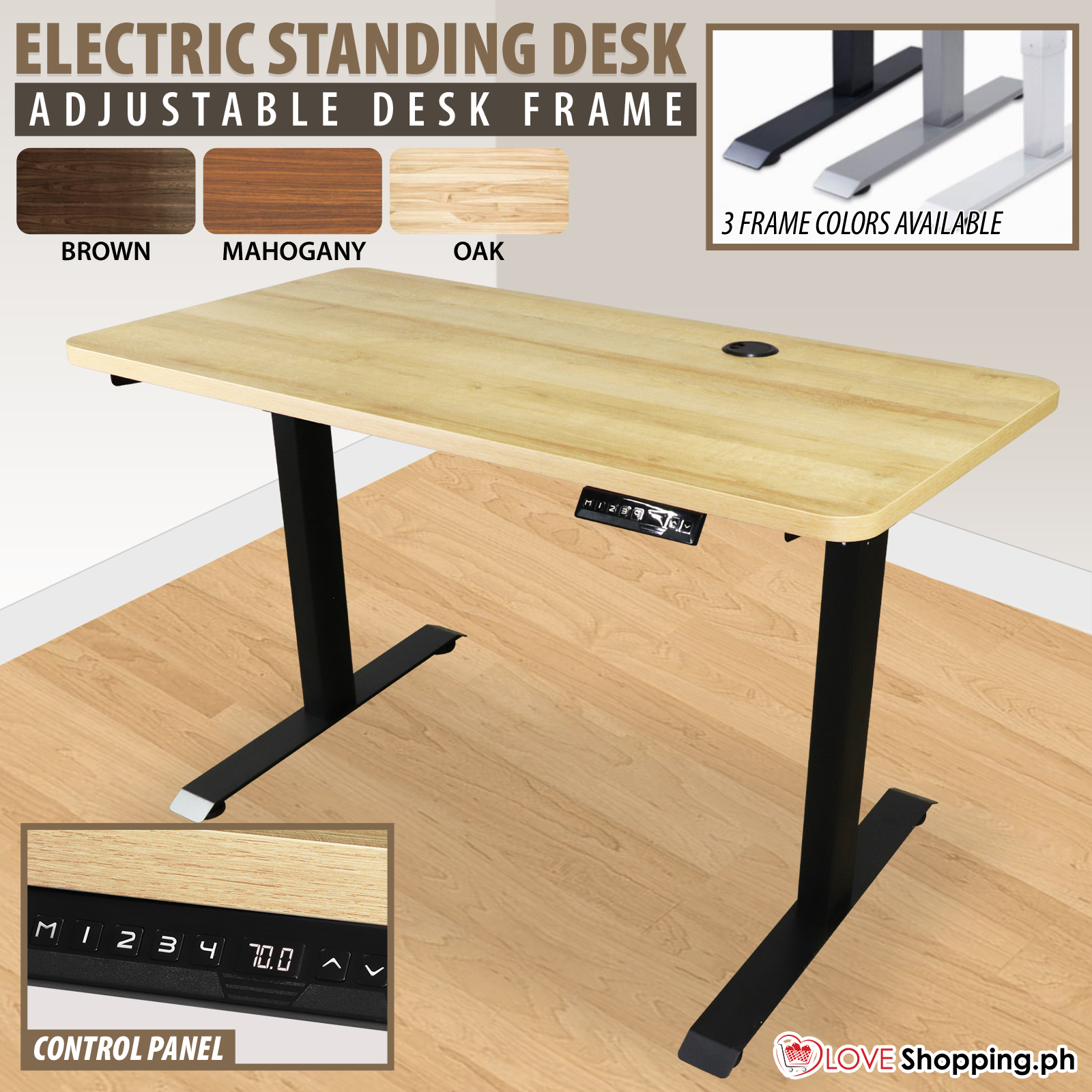 Electric Standing Desk Table Adjustable Frame Ergonomic Office Desk