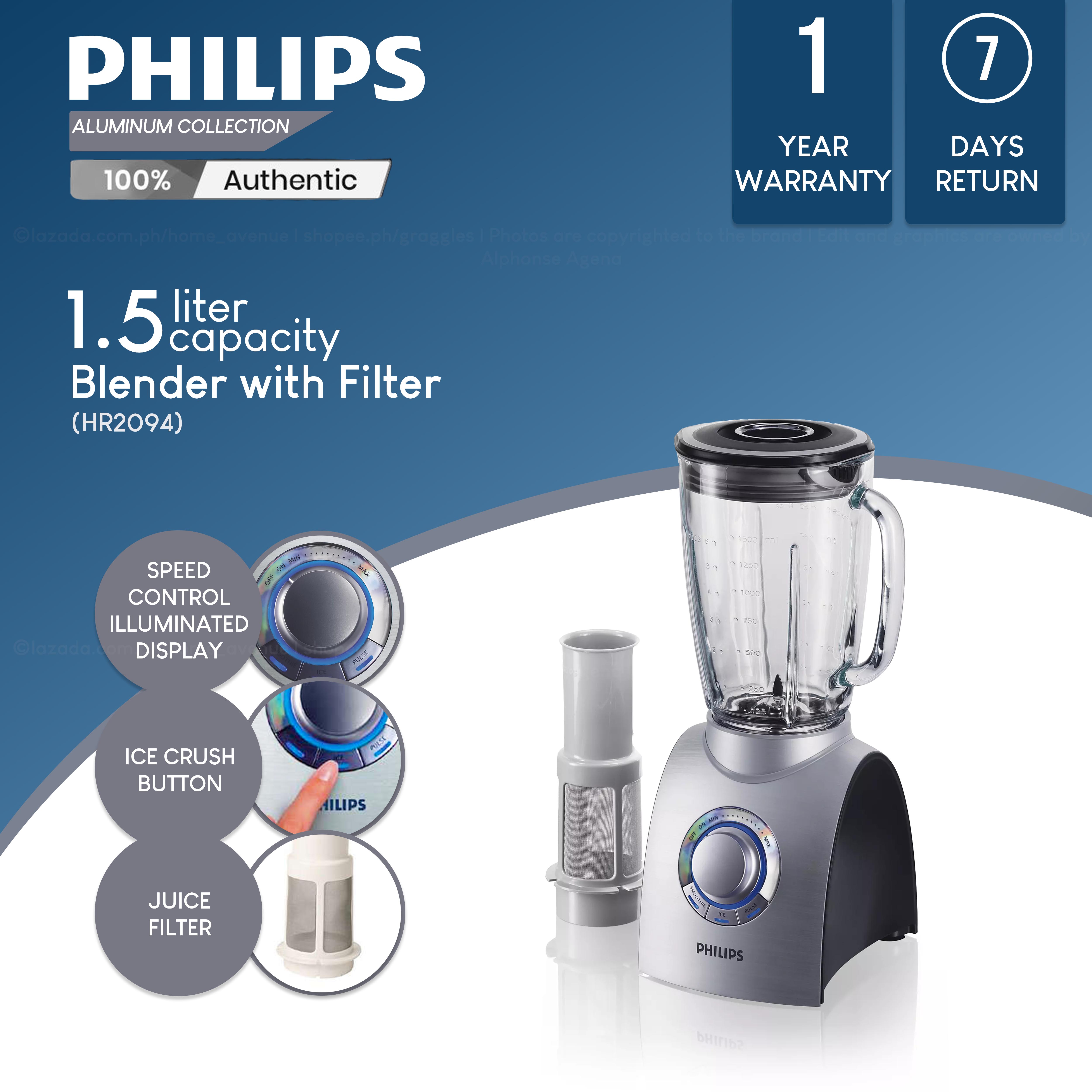 Aluminum Blender with Filter HR2094 | Lazada PH
