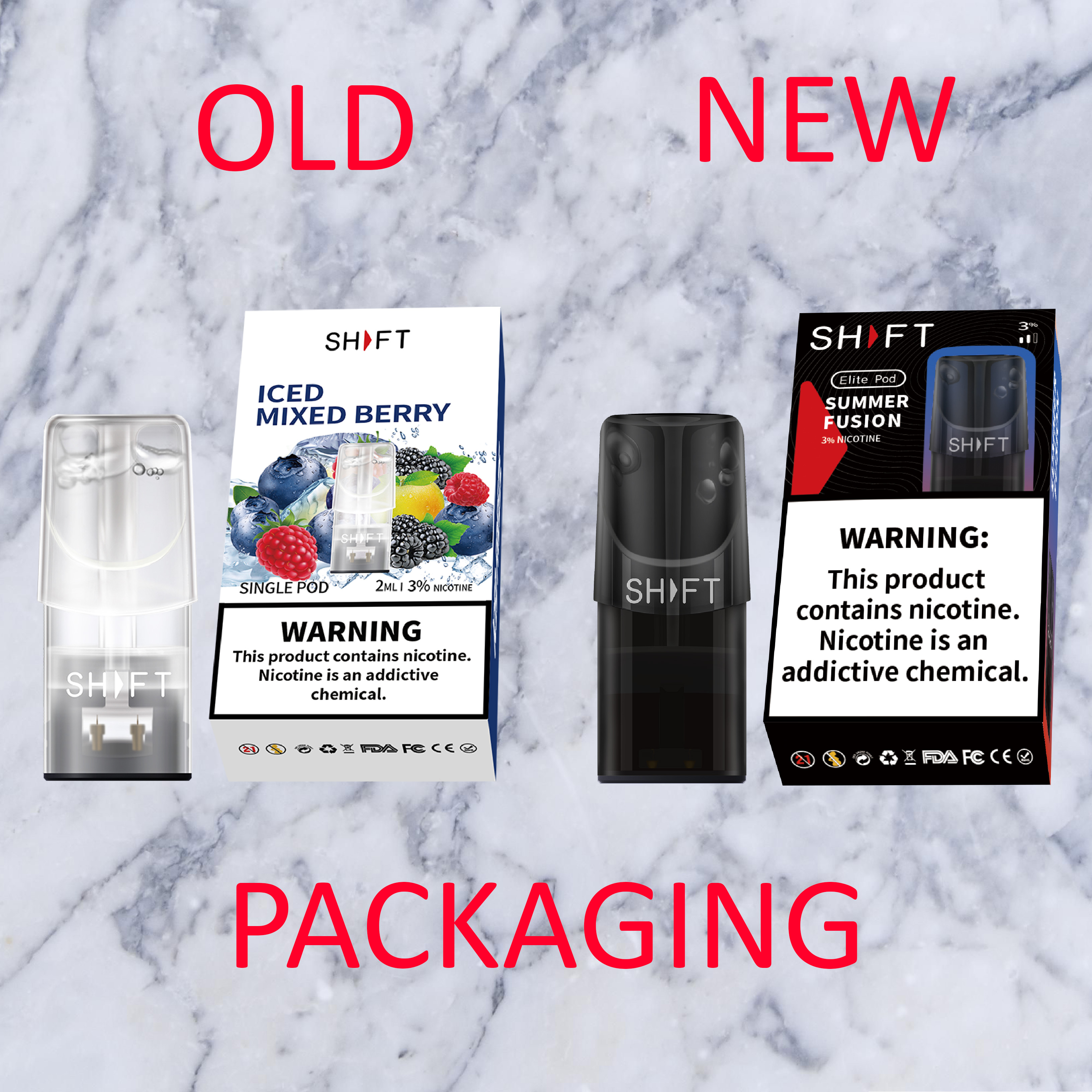 Shift 3 Elite Pods (Classic) VapeJuice Compatible w/ RELX Classic [E