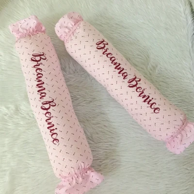 personalized baby bolster cover - embroidered name