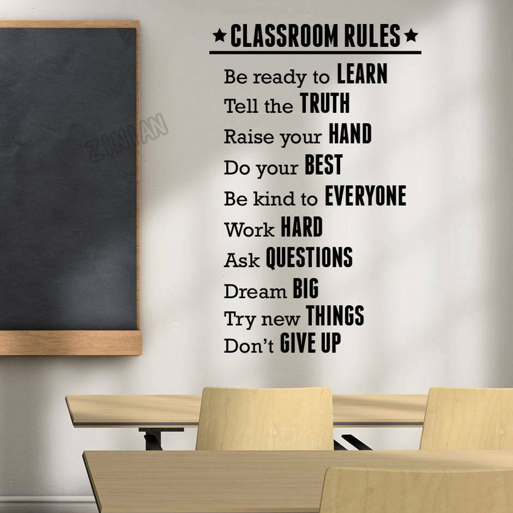 Classroom Rules Wall Sticker For School Vinyl Study Room Decoration