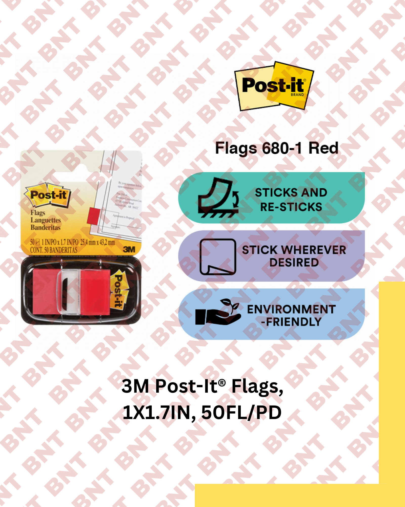 3M PostIt® Flags, 1X1.7IN, 50FL/PD Lazada PH