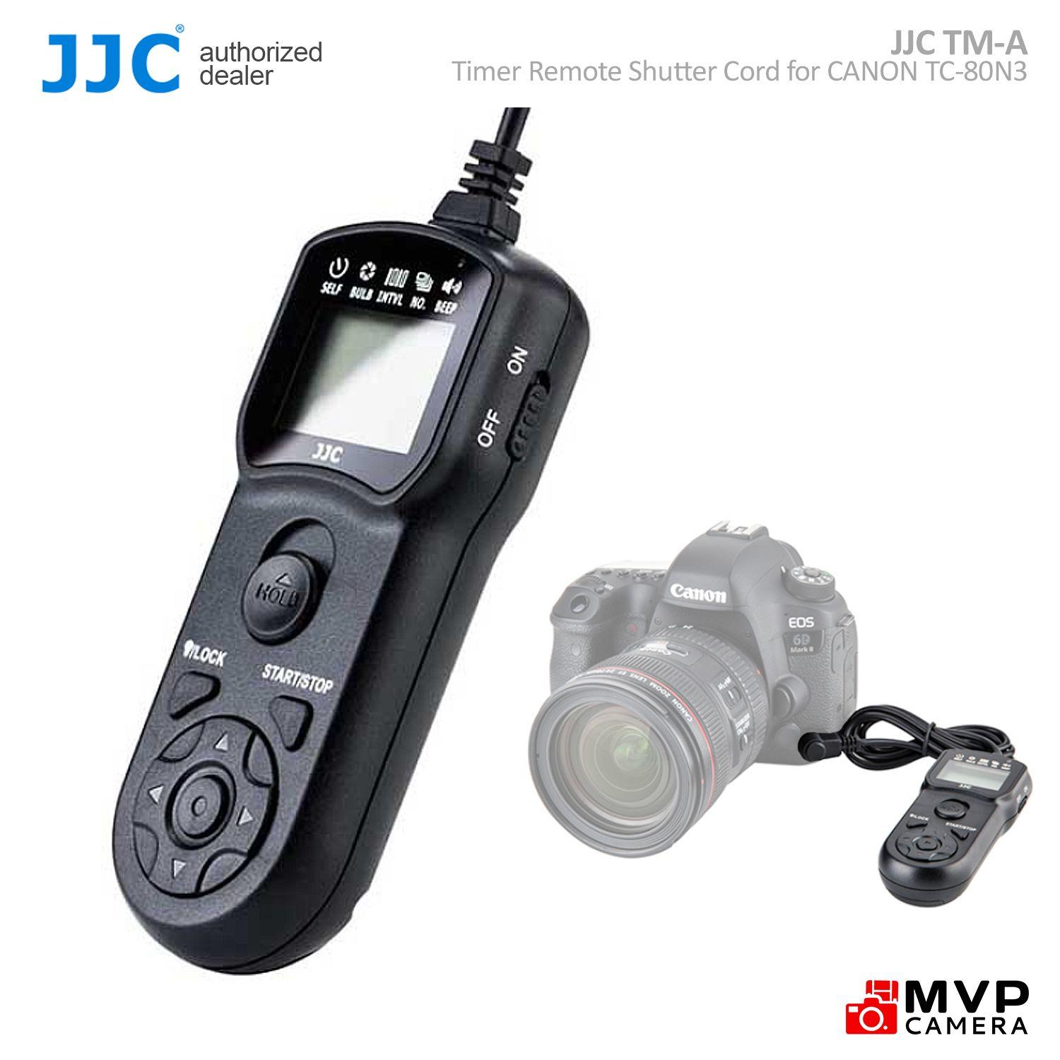 JJC TM-A Wire Multi-Function LCD Timer Remote Control for Canon EOS 5DS R  5DS 1DC 6D 1DX 1D 7D 50D 5D Mark II III IV 1D Mark II N III 30D 20D 20Da  10D