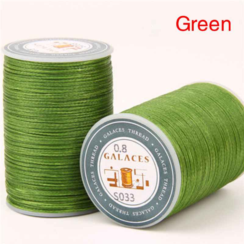 U2y7 1Roll Stiching Cord 0.8mm 90m Polyester Cord Sewing Craft Flat Waxed Thread 150D Leather