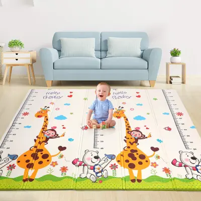 Large Thickening Crawling Mat for Baby Waterproof Foldable Double Sided Play mat for Baby with Carry Bag Outdoor Travel Mat Size 180cm*200cm