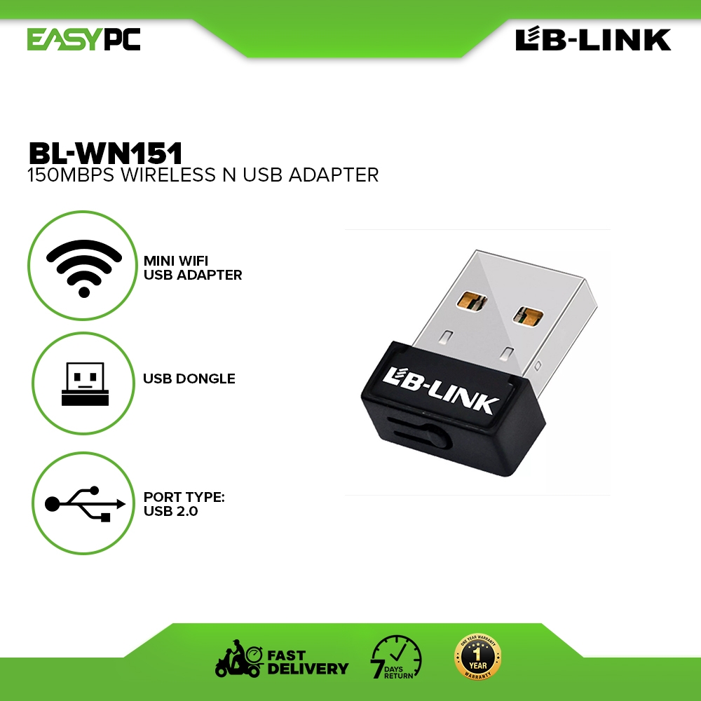 LB Link 150Mbps Wireless Adapter USB, WIFI Dongle, B/G/N , LB-link High speed wireless, LBLINk Wireless USB dongle, WIFI Dongle, Best Seller for PC users, for Wireless connection, no need LAN