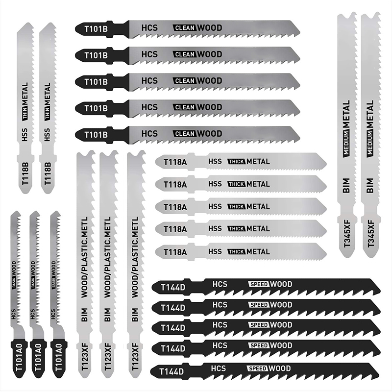 Genesis 15-Piece T-Shank Jig Saw Blade Set – Cut Metal, Wood & Drywall, Includes Plastic Storage Case