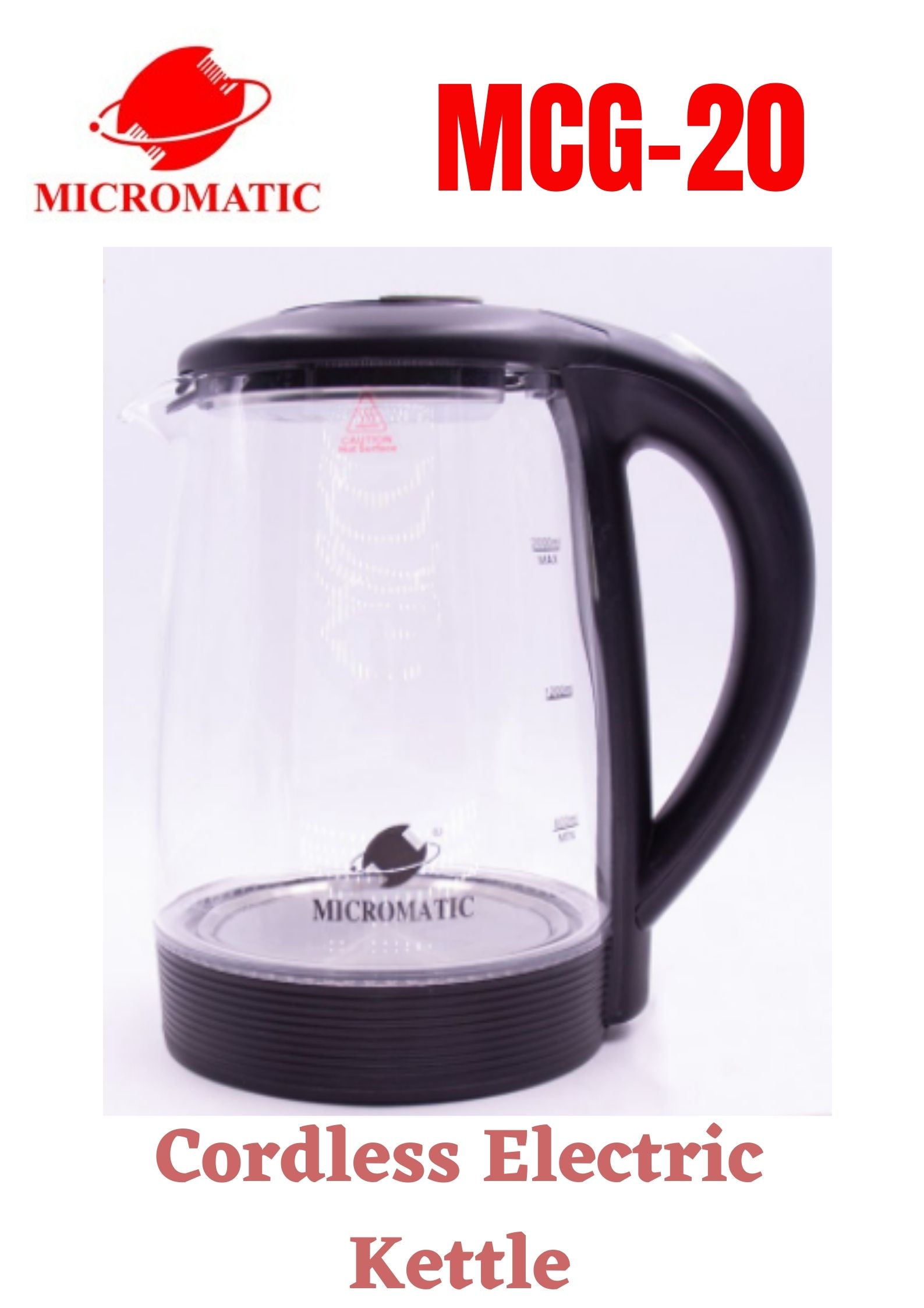 MCG20 Micromatic 2.0L Electric Cordless Kettle Glass Lazada PH