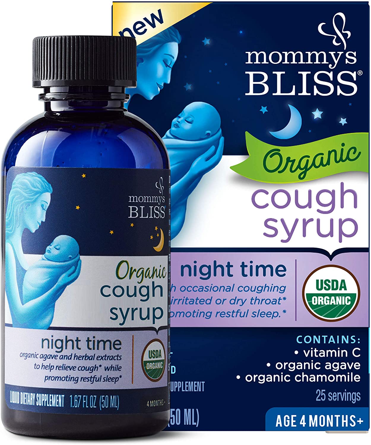 Mommy's Bliss Organic Baby Cough Syrup Night Time 1.67 FL OZ Bottle