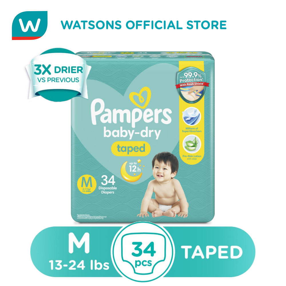 Pampers Baby Dry Taped Value Diaper Medium 34s | Lazada PH