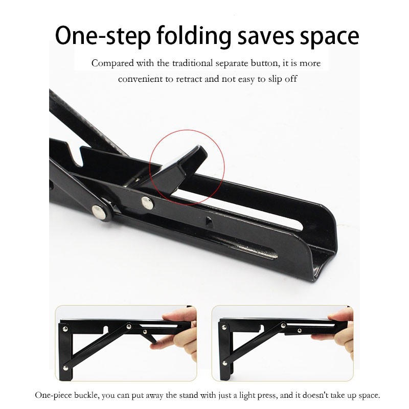 Folding Shelf Brackets（2PCS) Heavy Duty Metal Triangle Shelf Supports