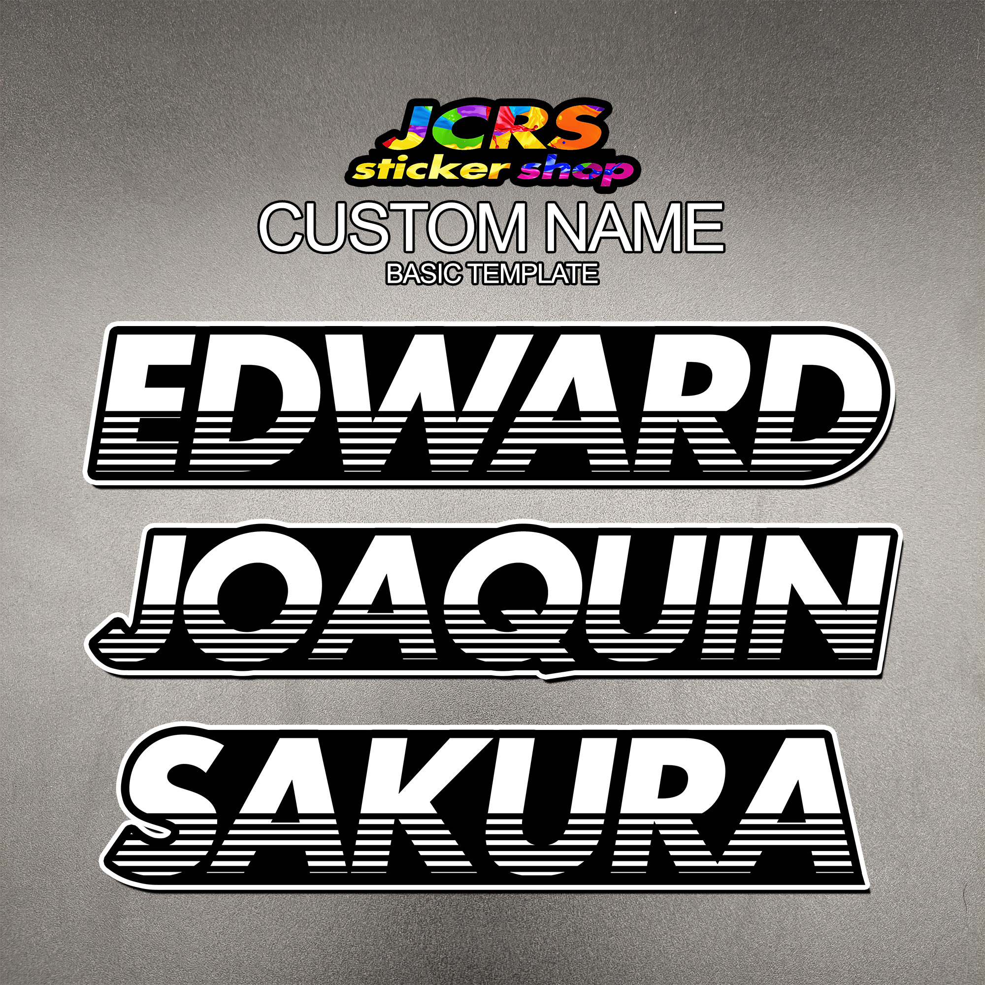 Personalized Name Sticker Custom Decal Basic Template New Design