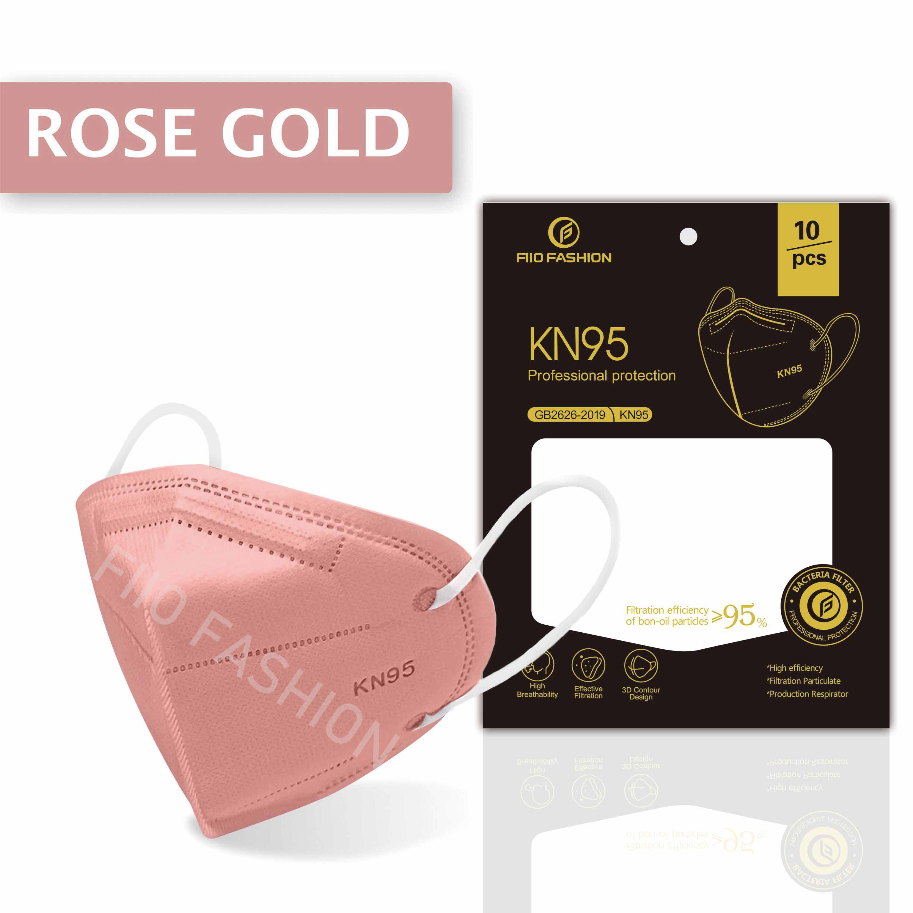 KN95 FACK Mask FIIO Korean Original FAD Approved 5D FIIO Fashion 5 ...