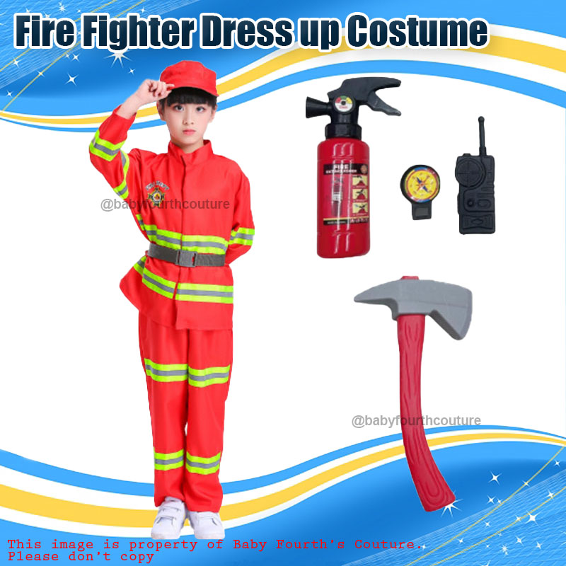 Baby Fourth Couture Dress Up Fire Fighter Costume for Kids | Lazada PH image.
