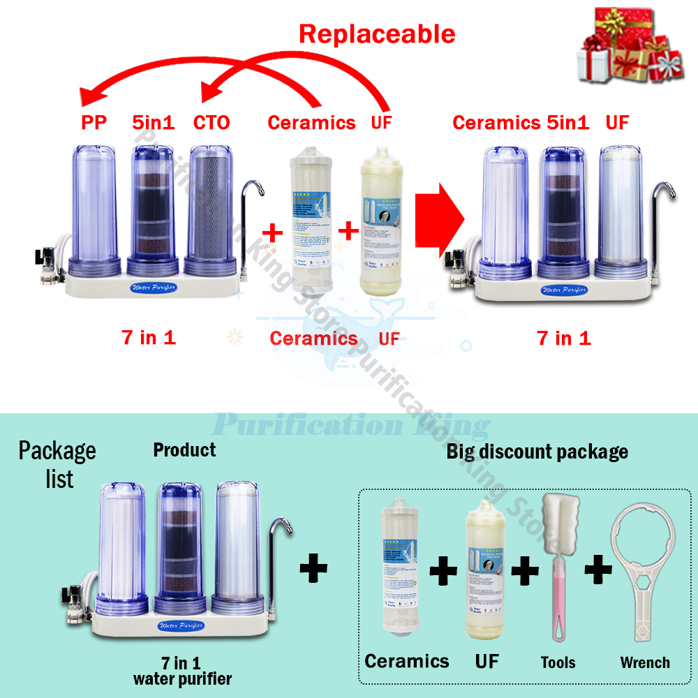 Ceramic Ultrafiltration 3Stage Water Purifier 7in1 Water Purifier