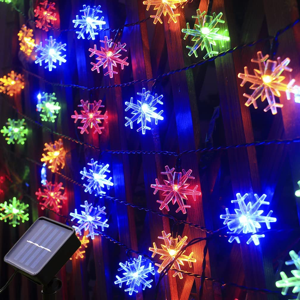 multicolor snowflake lights