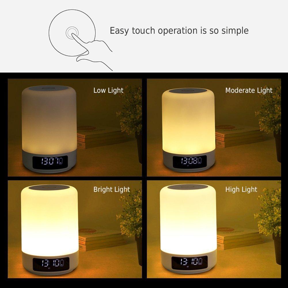 Bluetooth Speaker Lamp Color Changing Lamp Bedside Lamp Touch Control Lamp RGB & LED Kids Night Light Mode, Music Mood Light Table Lamp,TF Card Music Play, Sleep Mode