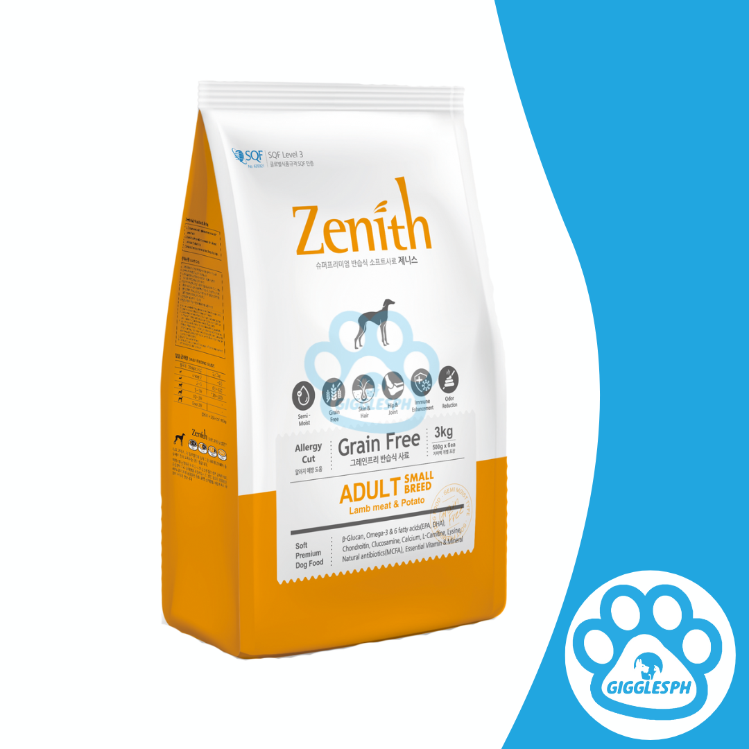 3kg. ZENITH GRAINFREE SOFT MOIST DOG FOOD LAMB MEAT & POTATO (SMALL