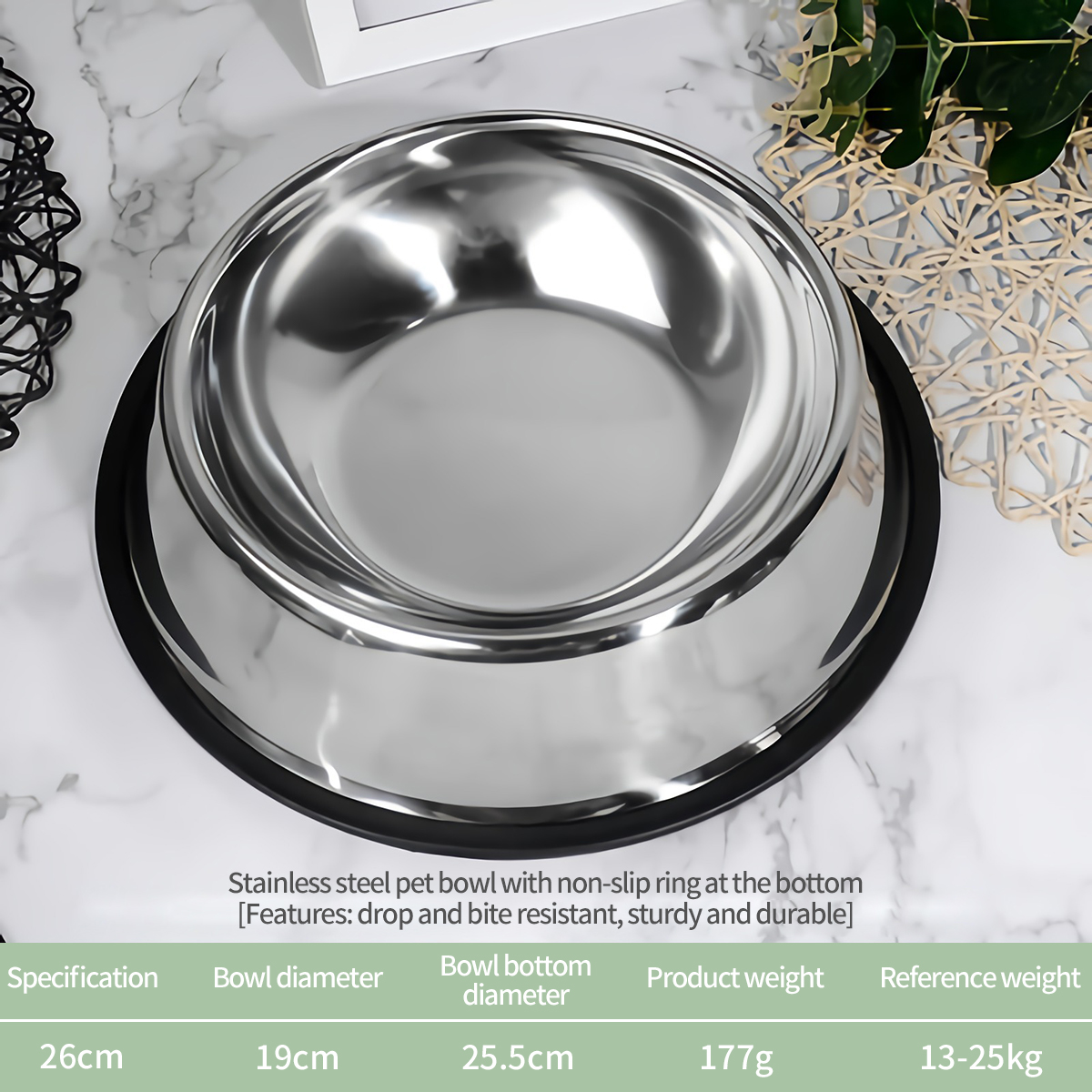 Stainless Steel Pet Dog Water And Food Bowl Pet Bowl Cat Food Bowl Dog
