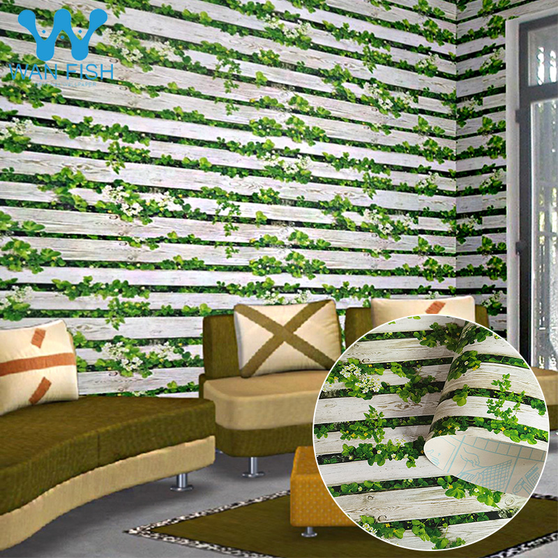 WANFISH pvc wallpaper wood design with leaves 3d wallpaper design for wall  3d wall stricker for wall background high quality self-adhesive sticker |  Lazada PH