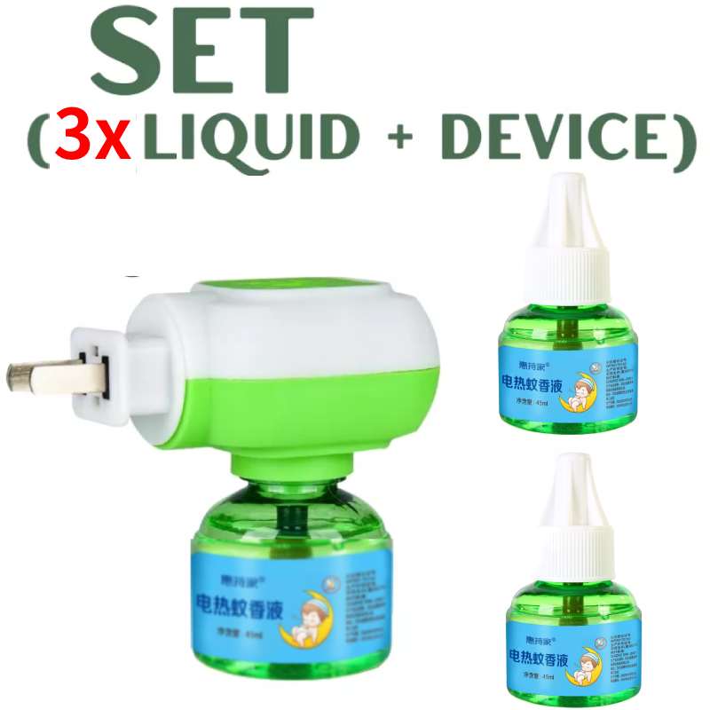 2 Plug & 3PCS liquid Set Safety Electric Mosquito Coil Liquid Repellant ...