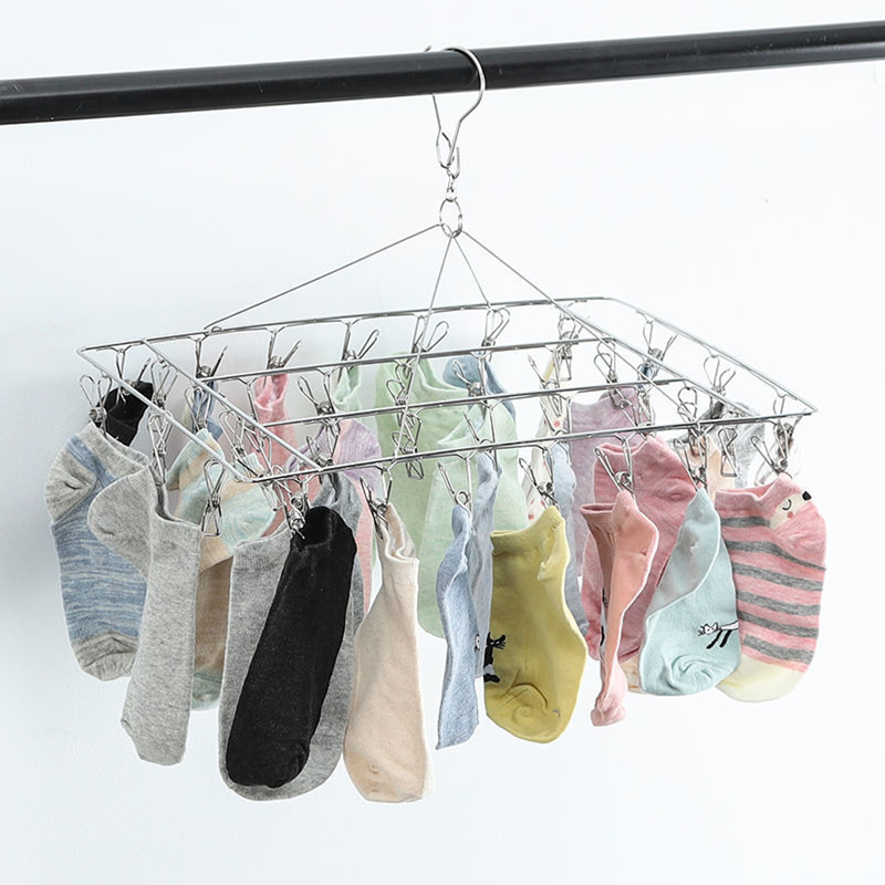 40 Clip Drying Racks Stainless Steel Socks Underwear Multi Clip Hangers Laundry Towel Drying