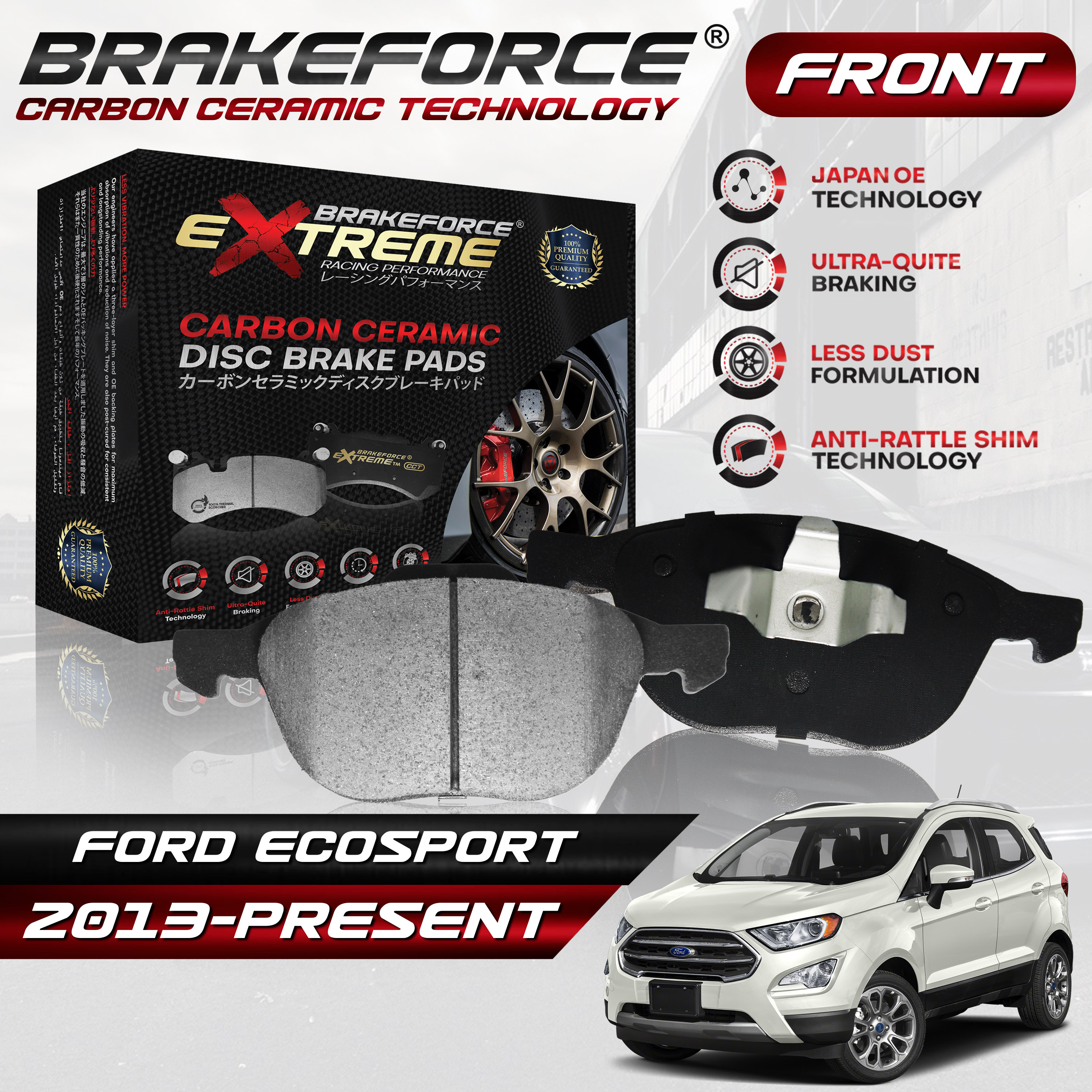 BrakeForce Extreme Carbon Ceramic Front Brake Pads For Ford Ecosport