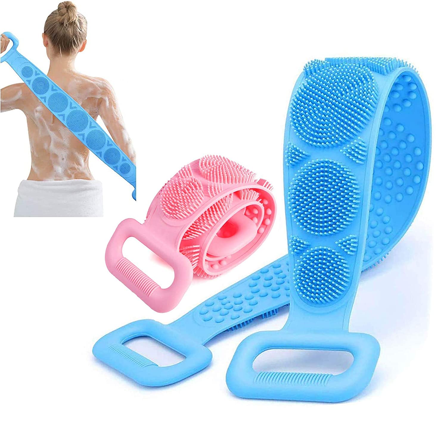 Silicone Back Scrubber For Shower 28in Exfoliating Lengthen Silicone