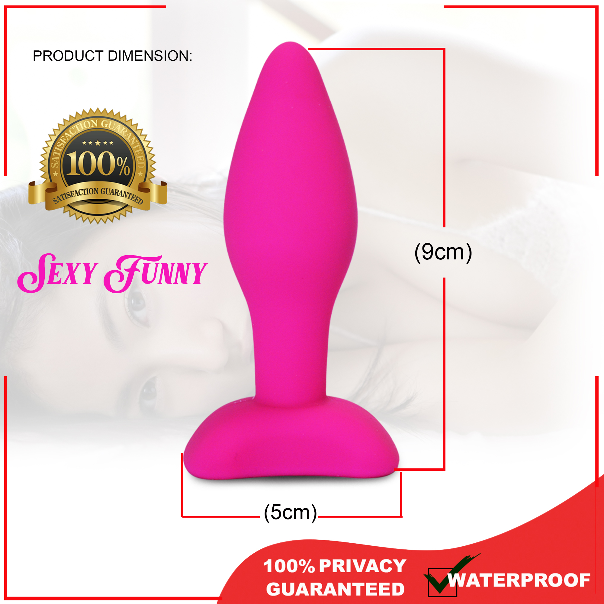 Hypoallergenic Silicone Butt Plug for Beginner Adult Products Anal Plug Anal  Sex Toys (Pink)