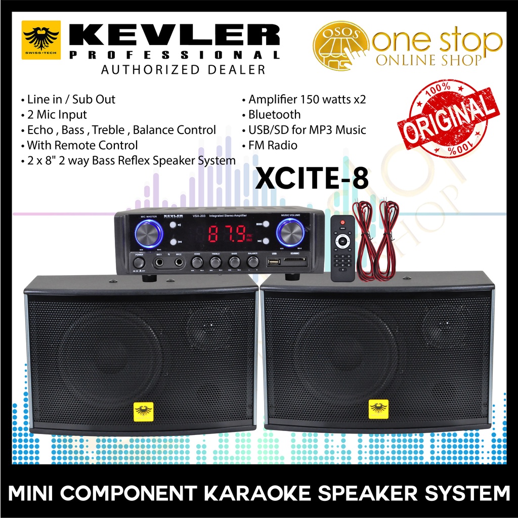 Kevler Original Mini Component Karaoke Speaker System (SET) VC100